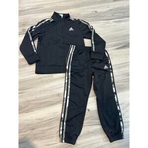 Adidas Boy 2 Piece Set Track Jacket/pants With Camouflage Stripes Size 5